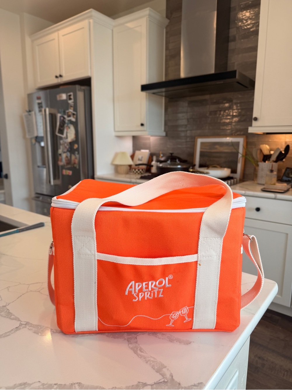 Aperol spritz Canvas Cooler Bag with White Straps